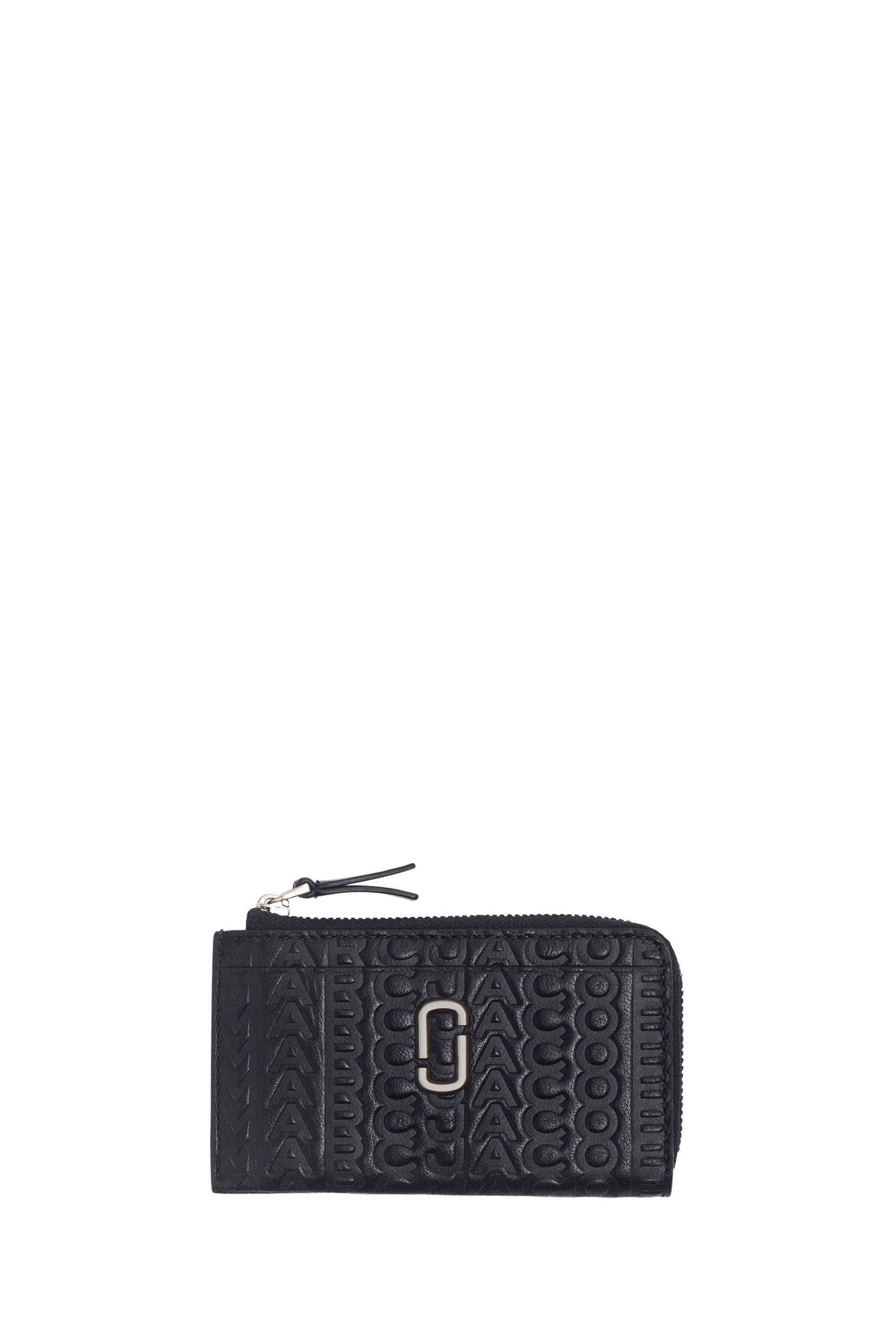 Portefeuille The Top Zip Multi à monogramme en cuir - Black