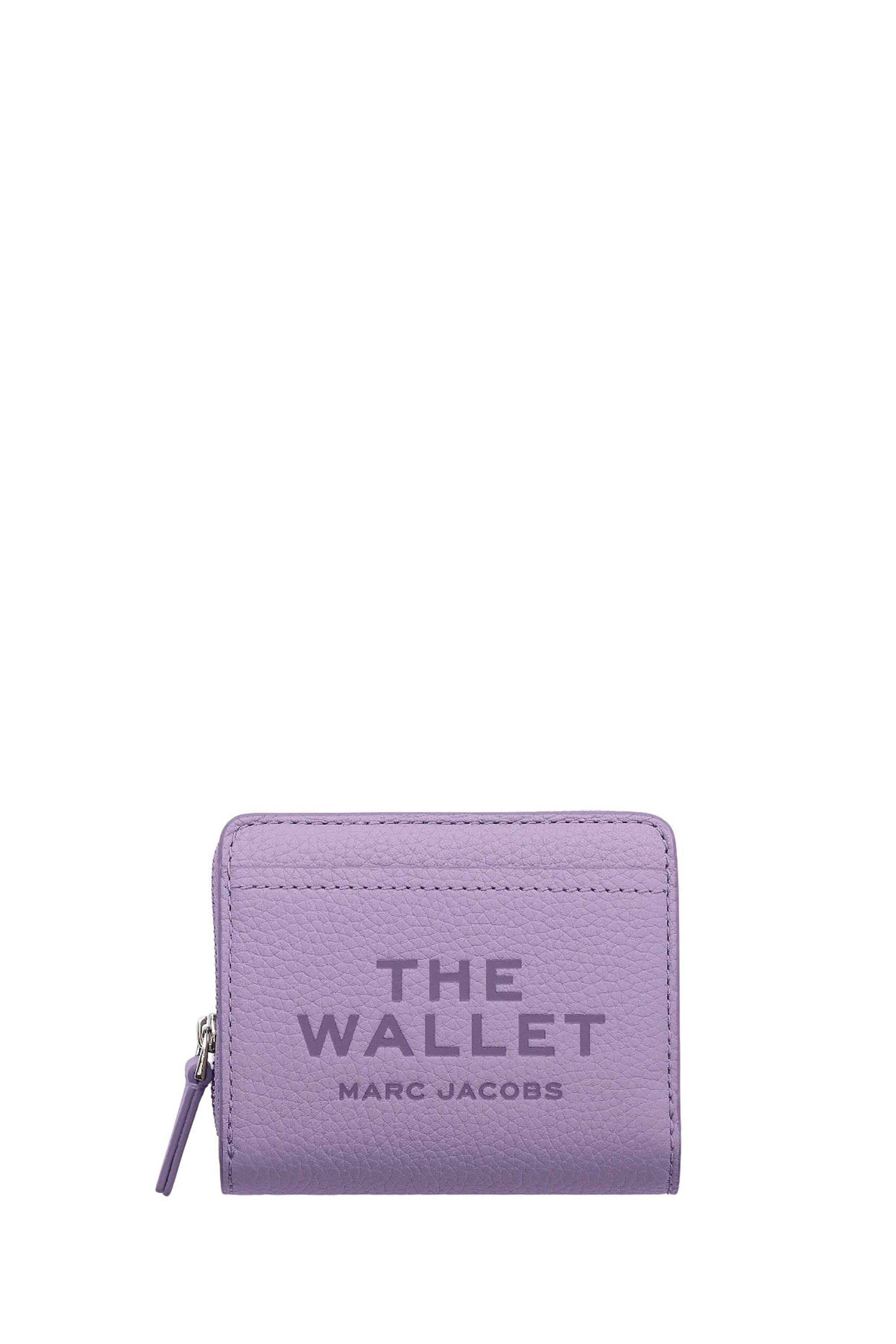 Portefeuille The Mini Compact en cuir - Lilac