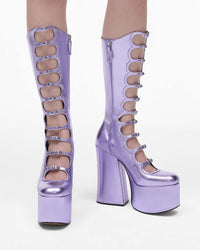 Bottes à plateforme Kiki 160 en cuir - Lilac