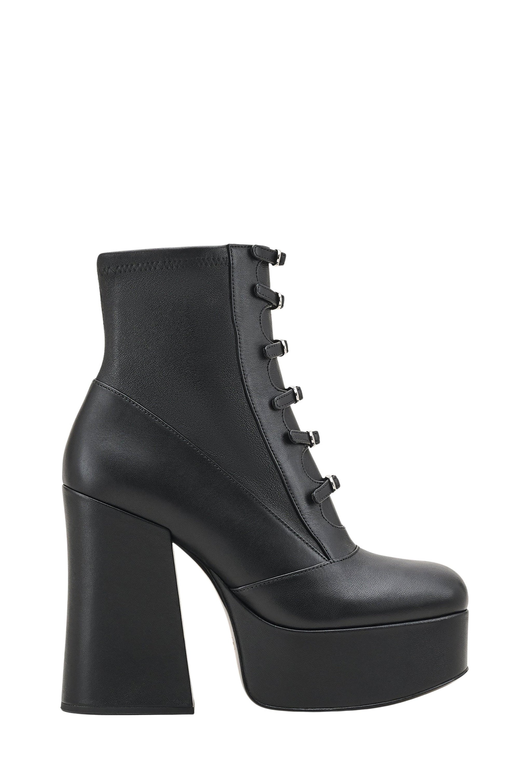 Bottines à plateforme Kiki 125 en cuir - Black