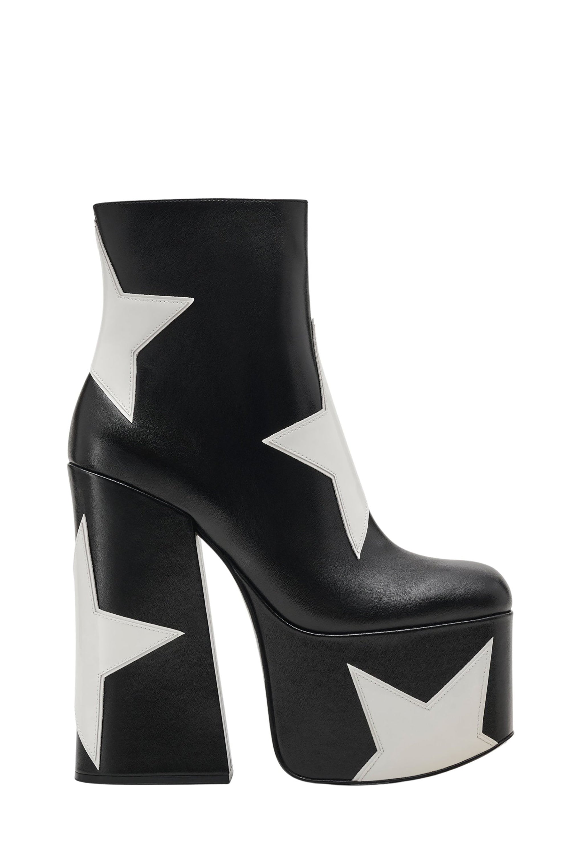 Bottines à plateforme Kiki 160 en cuir - Black & White