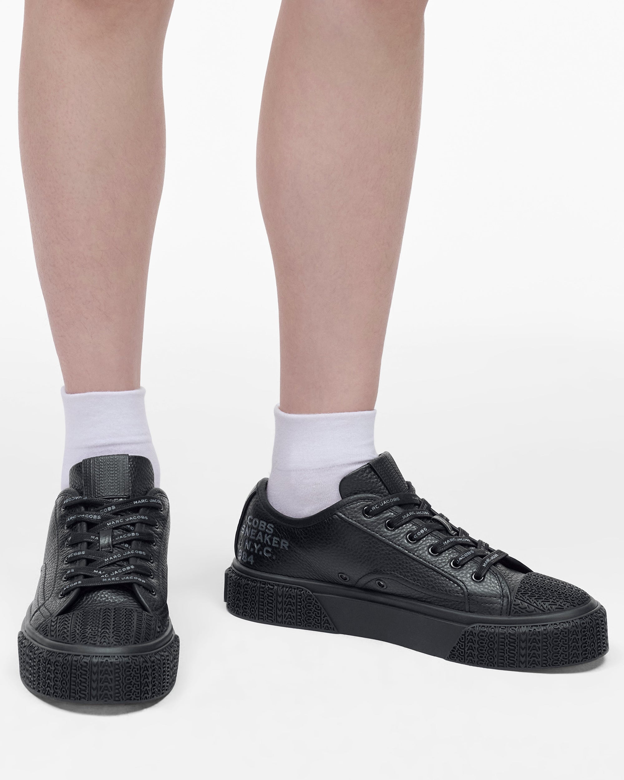 Sneakers basses en cuir - Black