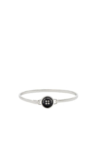 Bracelet Bouton en laiton - Silver & Black