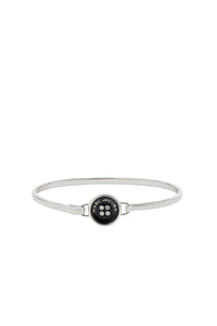 Bracelet Bouton en laiton - Silver & Black