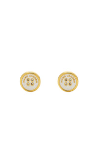 Boucles d'oreilles Bouton en laiton - Gold & Cream