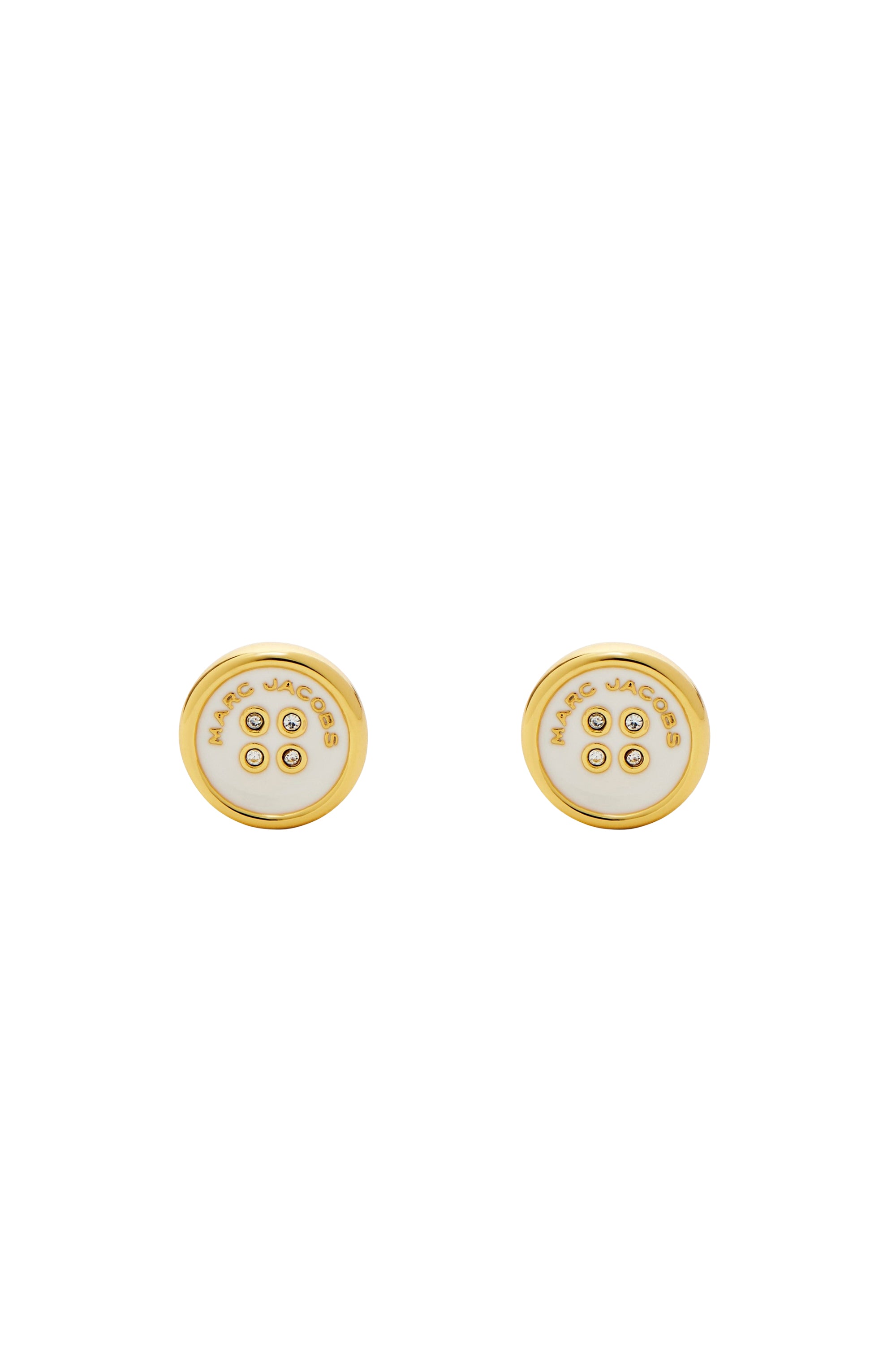 Boucles d'oreilles Bouton en laiton - Gold & Cream