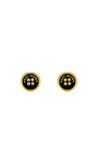 Boucles d'oreilles Bouton en laiton - Gold & Black