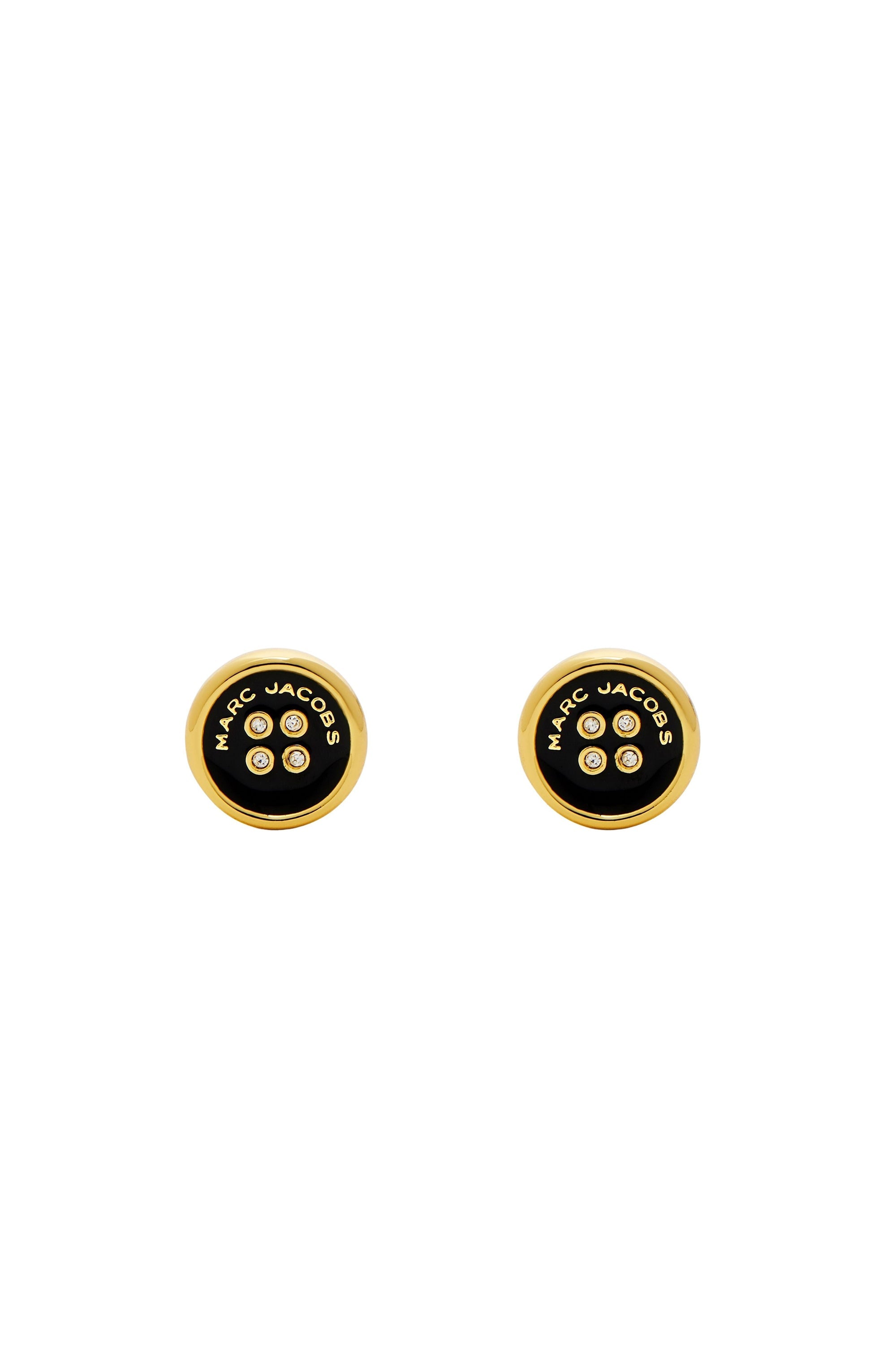 Boucles d'oreilles Bouton en laiton - Gold & Black