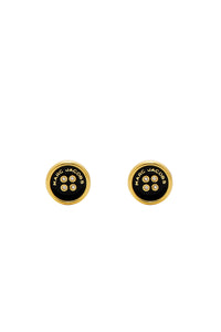 Boucles d'oreilles Bouton en laiton - Gold & Black