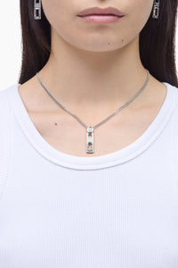 Collier à pendentif logo en laiton - Silver
