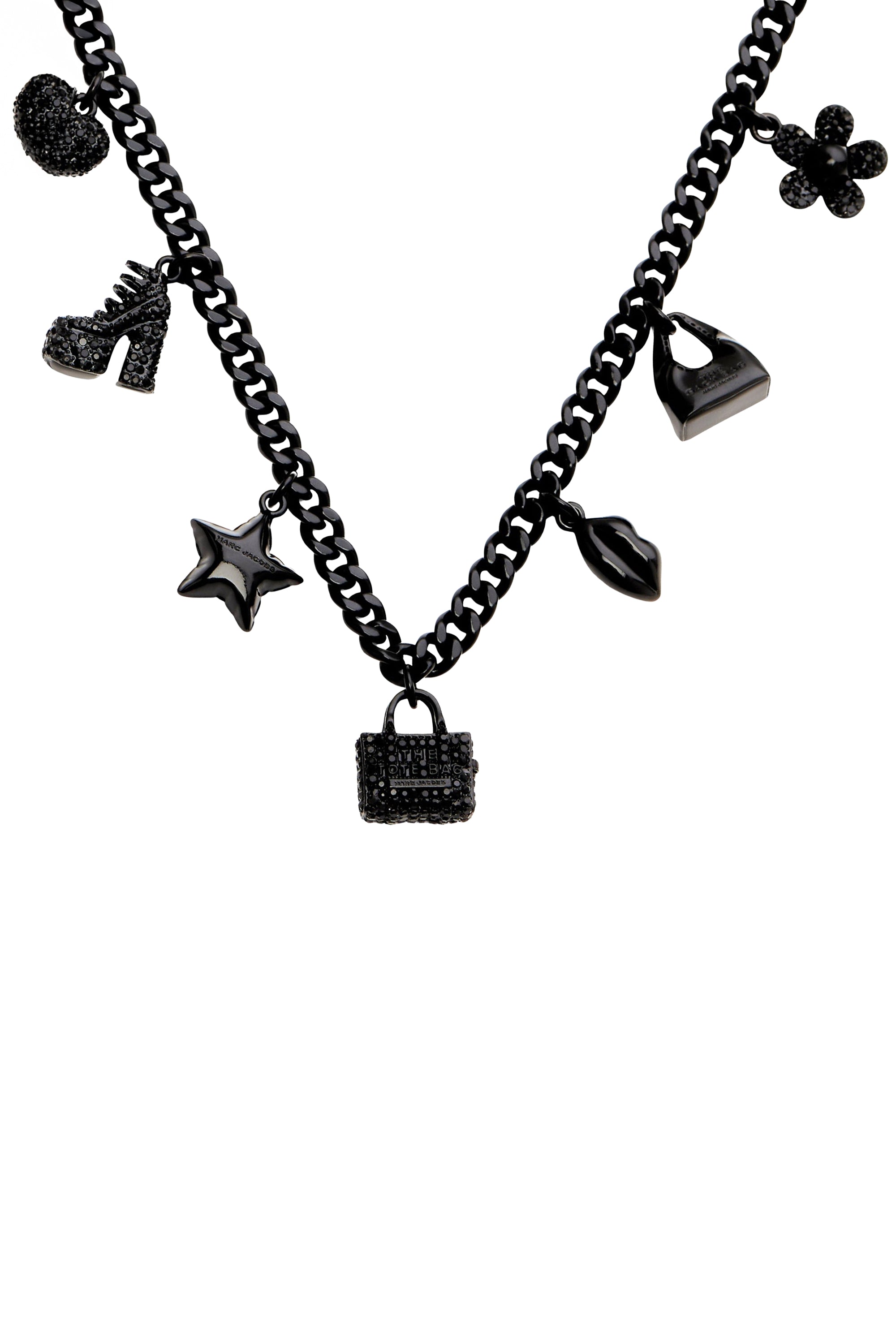 Collier à maillons avec pendentifs en laiton - Black & Black Crystal