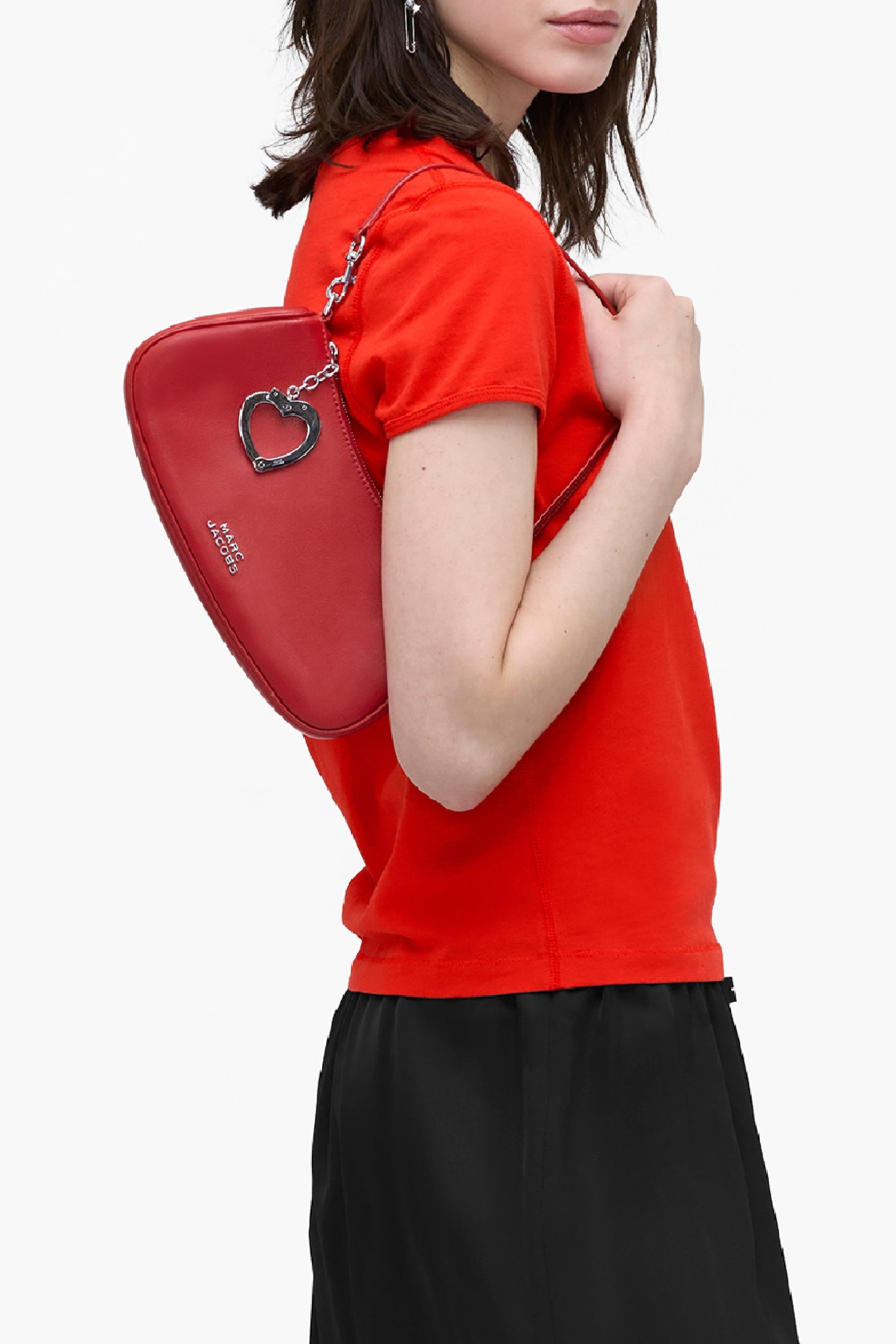 Sac à bandoulière avec sequins en cuir - True Red