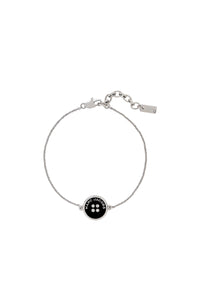 Bracelet bouton en laiton - Silver & Black