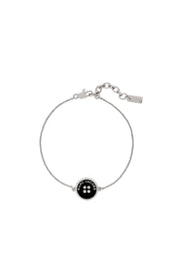 Bracelet Bouton en laiton - Silver & Black