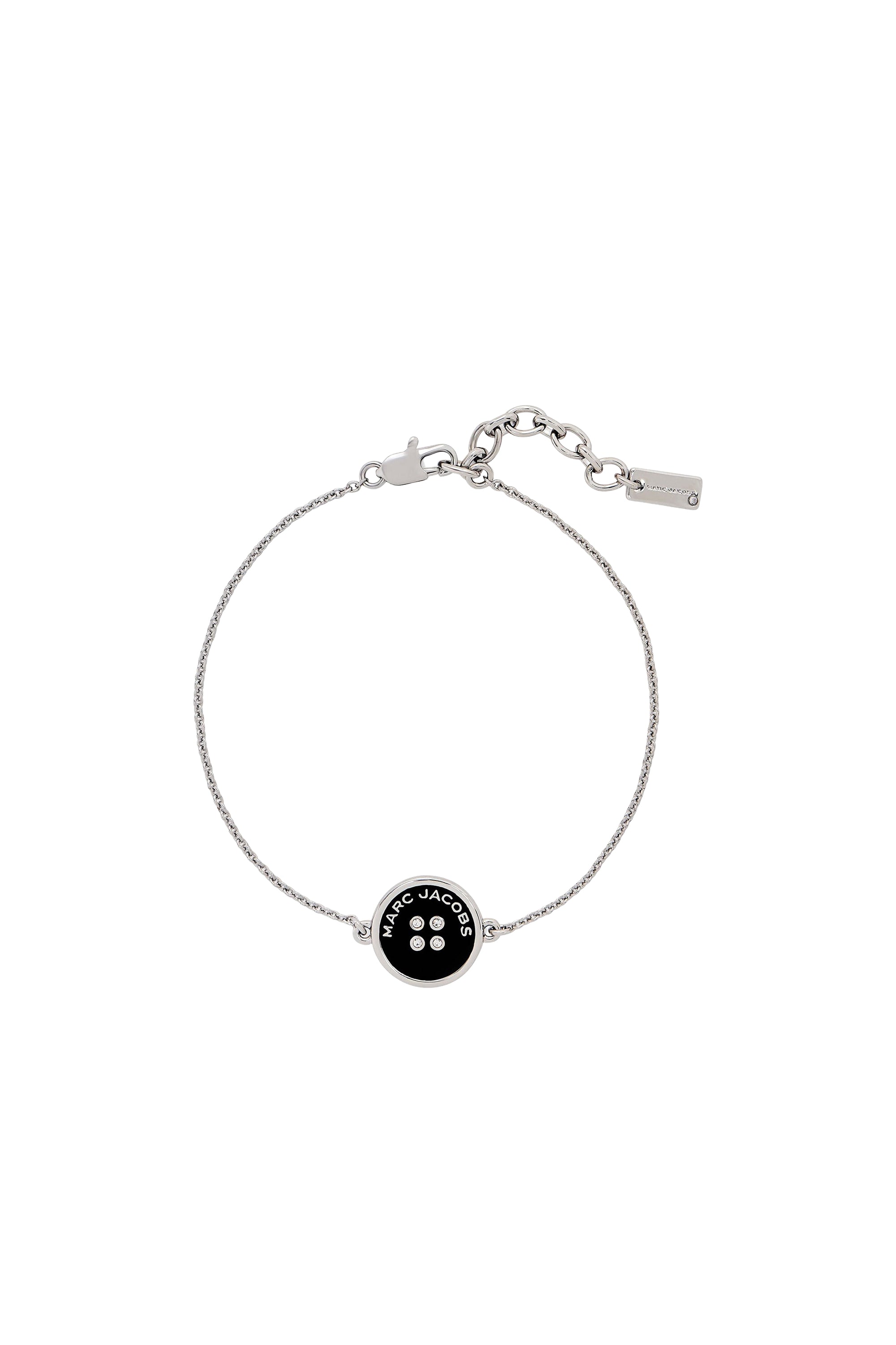 Bracelet Bouton en laiton - Silver & Black