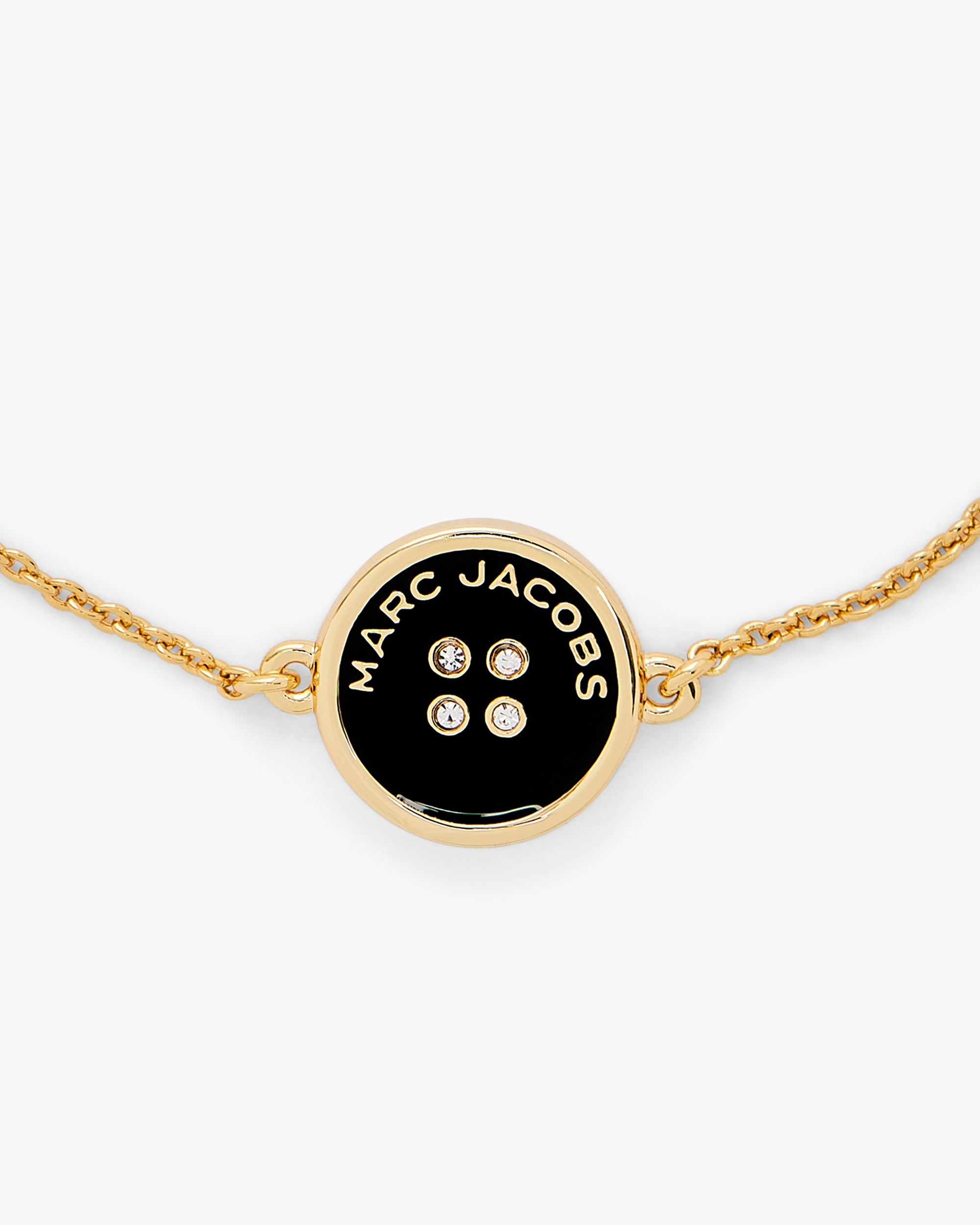 Bracelet Bouton en laiton - Gold & Black