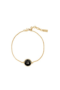 Bracelet Bouton en laiton - Gold & Black