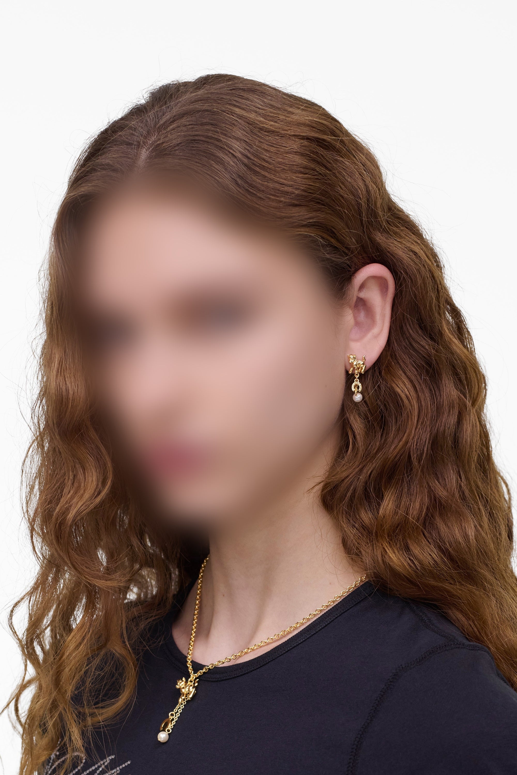 Boucles d'oreilles Poney en laiton - Gold