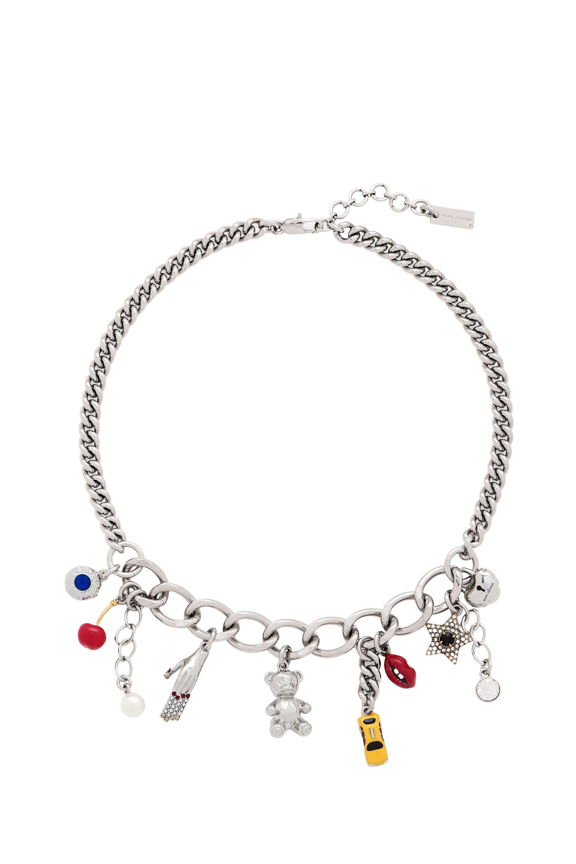 Collier chaine à breloques en laiton - Silver & Multi
