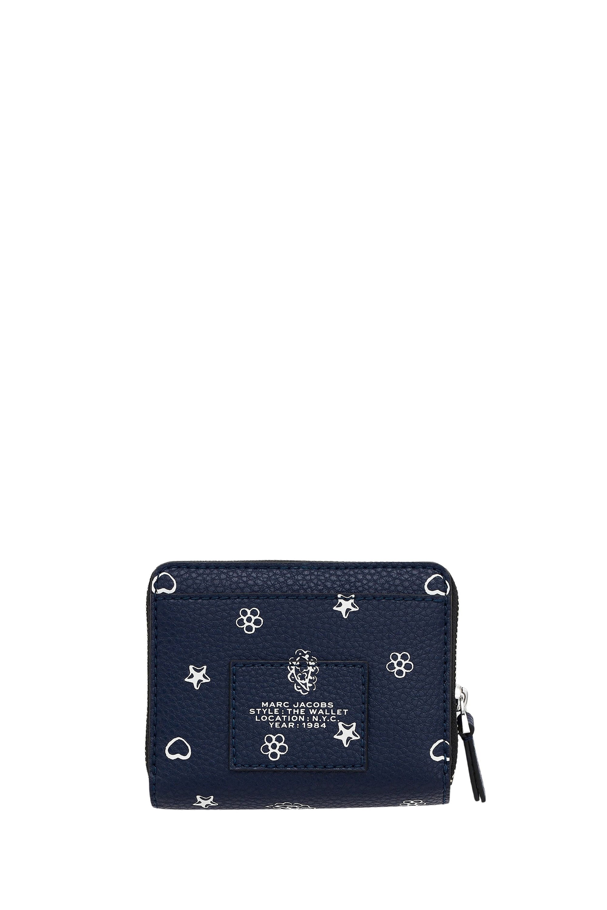 Portefeuille imprimé bandana en cuir - Navy