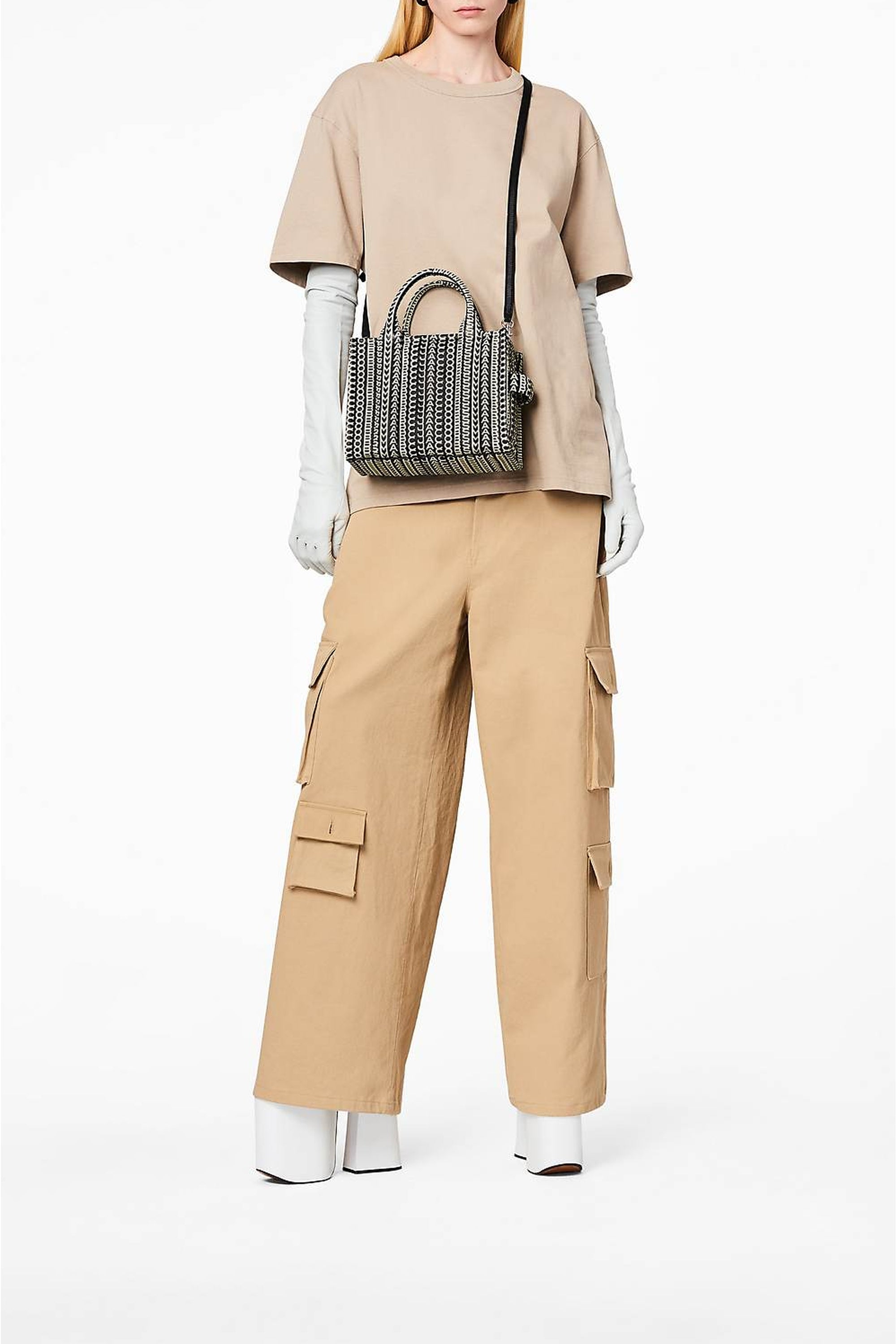 PETIT   Petit sac à bandoulière The Tote Bag en cuir - Black & White