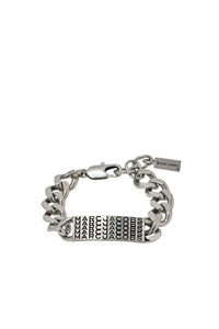 Bracelet Monogram à mailllons en laiton - Aged Silver