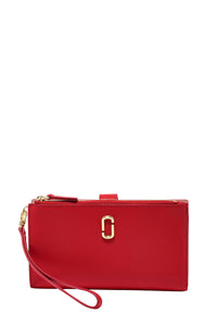 Pochette de téléphone à logo en cuir - True Red