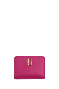 Mini portefeuille Compact en cuir - Lipstick Pink
