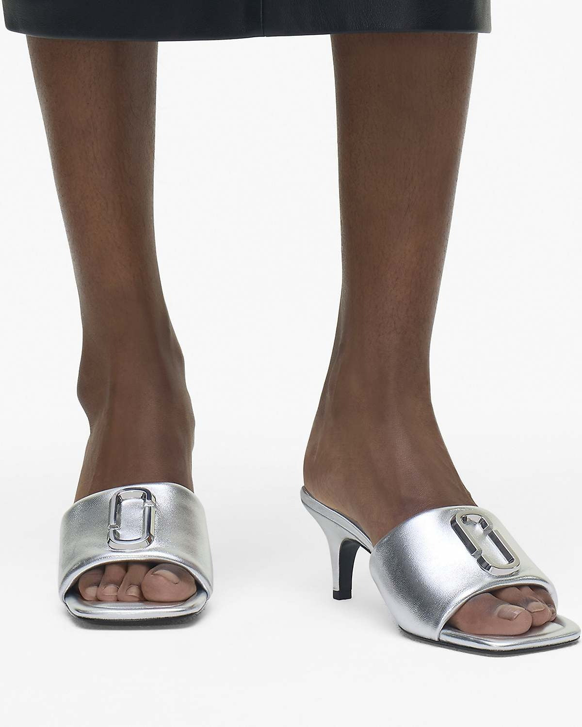 Mules à talons The J Marc irisées 65 en cuir - Silver