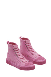 Sneakers montantes à lacets en tissu - Petal Pink