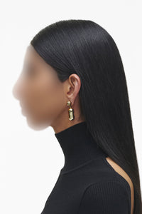 Boucles d'oreilles Ball chain Monogramme en laiton - Light Antique Gold