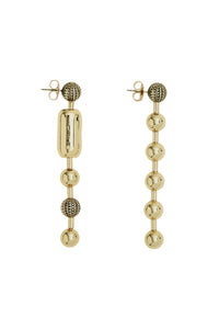 Boucles d'oreilles Ball chain Monogramme en laiton - Light Antique Gold