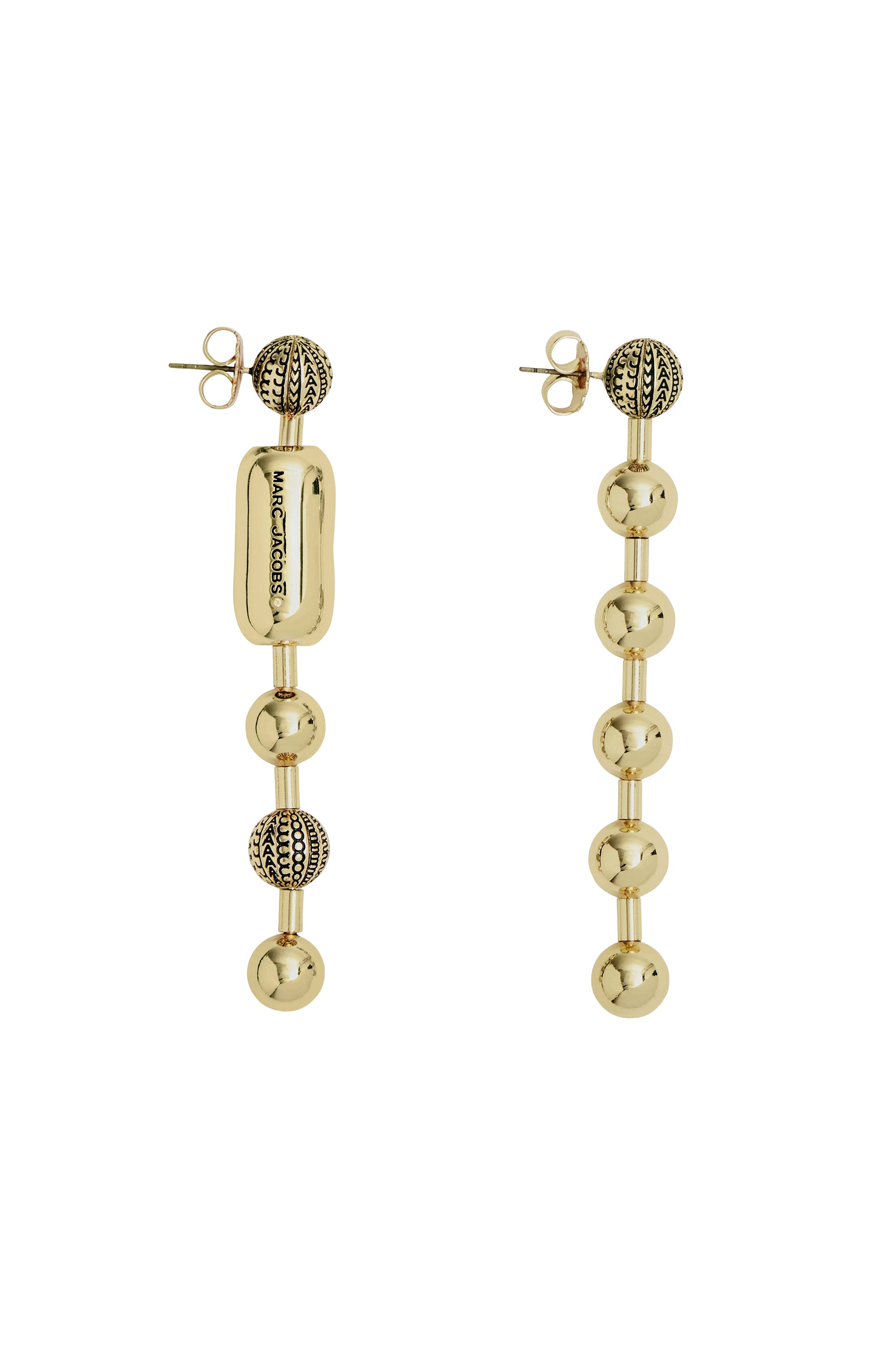Boucles d'oreilles Ball chain Monogramme en laiton - Light Antique Gold