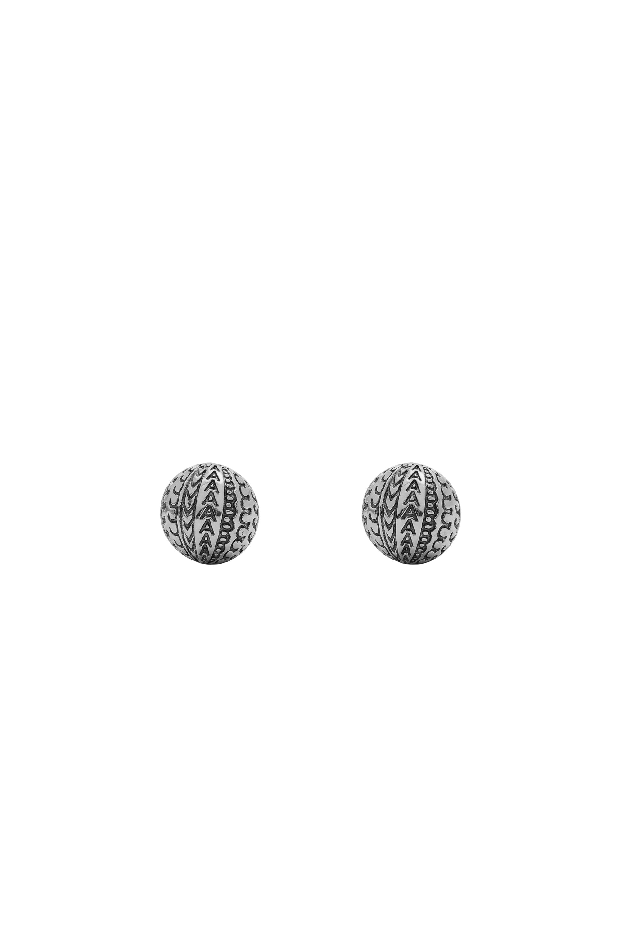 Boucles d'oreilles Ball chain Monogram - Light Antique Silver