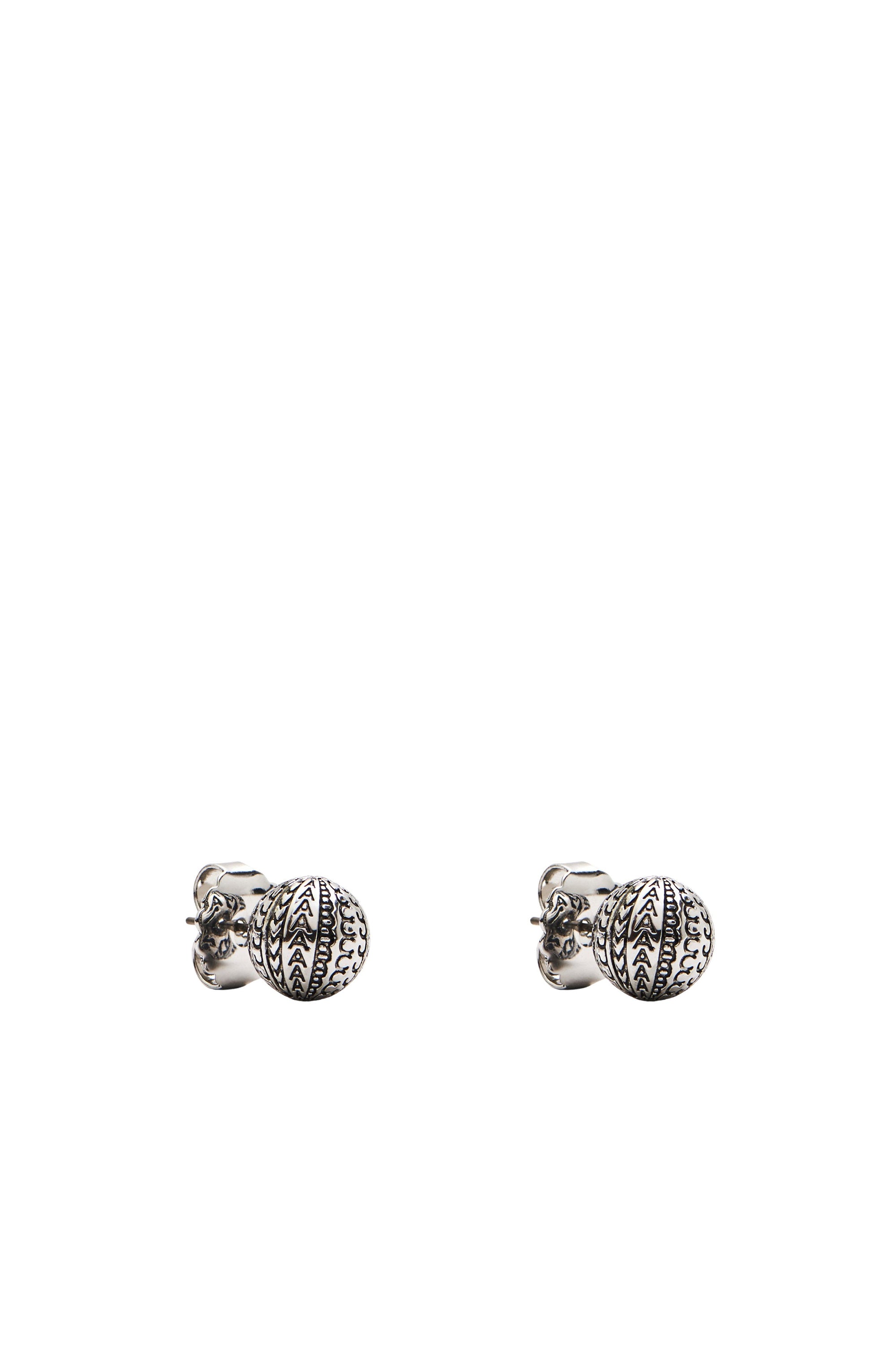 Boucles d'oreilles Ball chain Monogram - Light Antique Silver