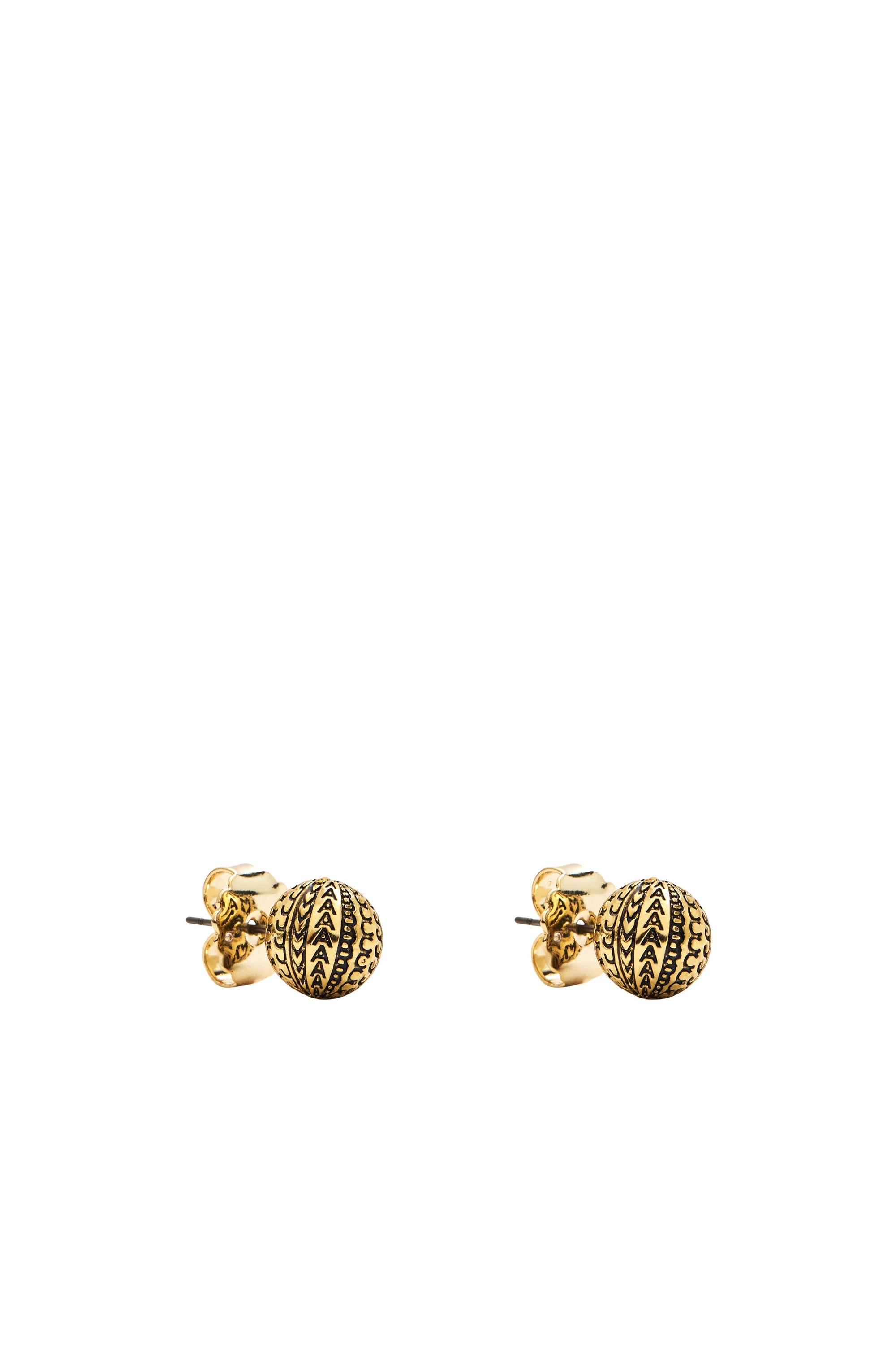 Boucles d'oreilles Ball chain Monogram - Light Antique Gold
