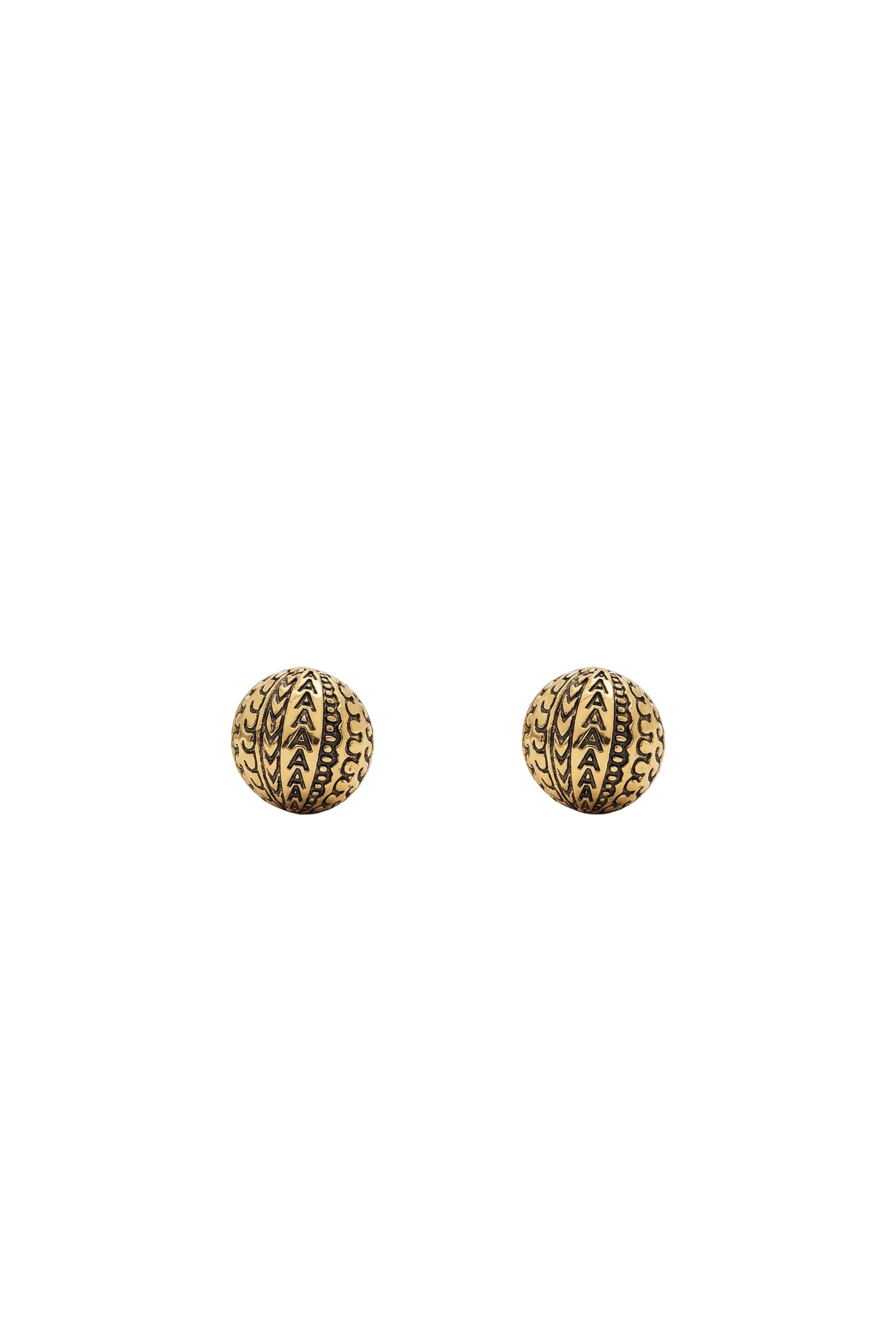 Boucles d'oreilles Ball chain Monogram - Light Antique Gold