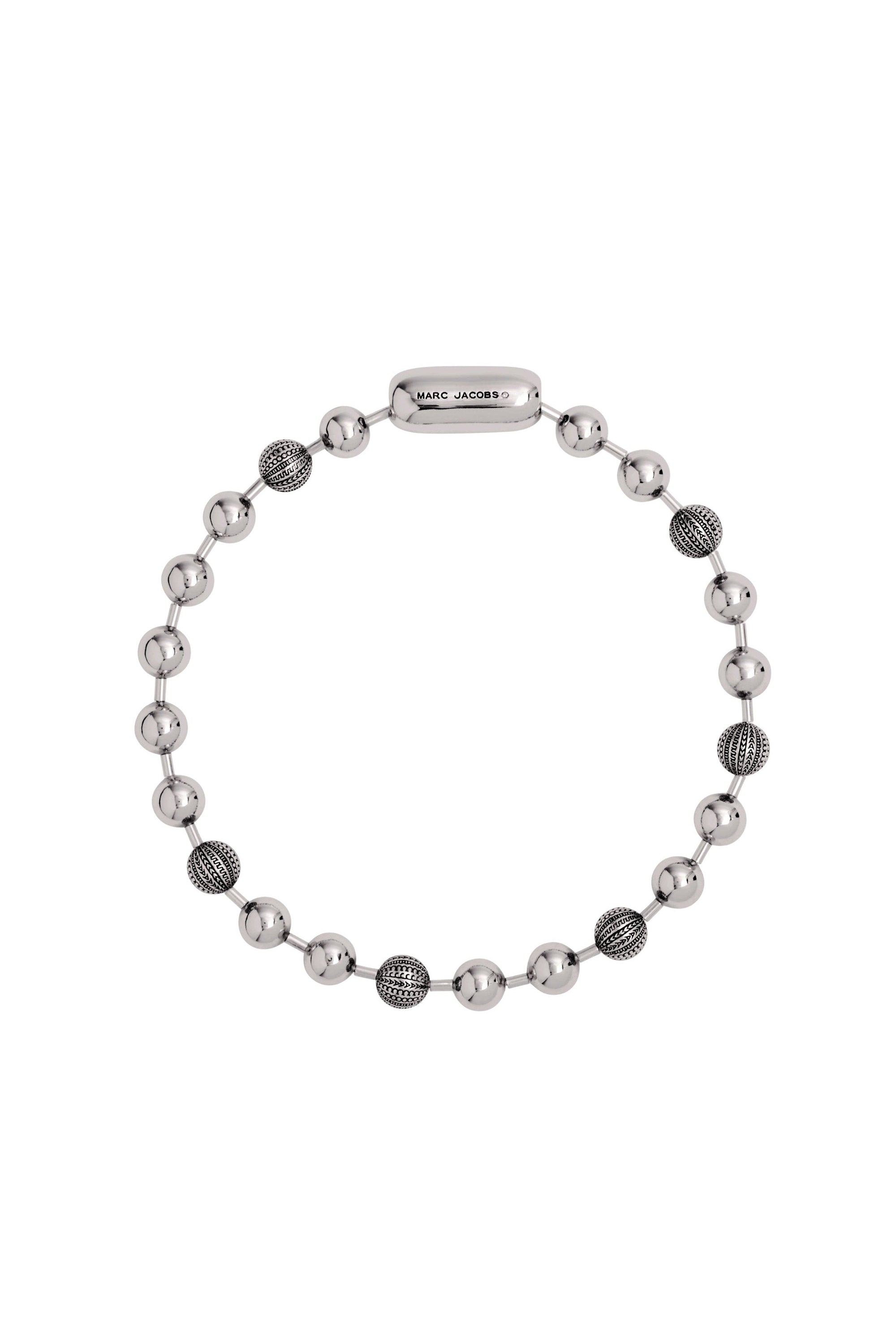 Collier Ball chain Monogramme en laiton - Light Antique Silver