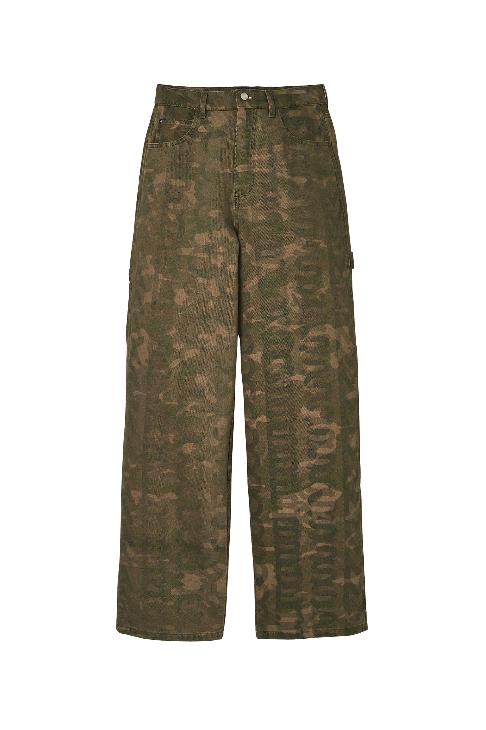 Pantalon large imprimé en denim - Camo Multicolor
