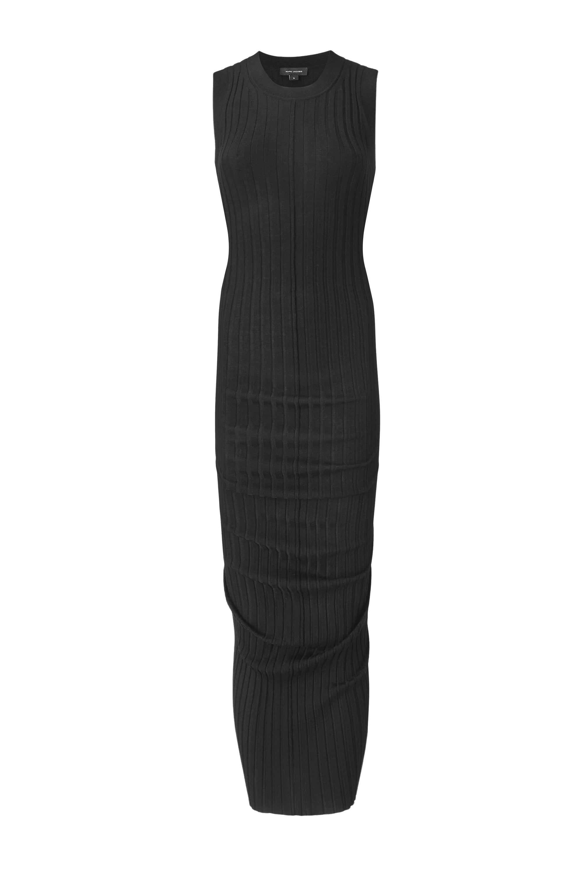 Robe midi côtelée et torsadé en laine - Black