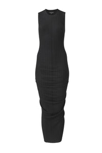 10 / DJV /150€ /1qty-1 /ST 100% /10 TROCA 165€   Robe midi côtelée et torsadé en laine - Black