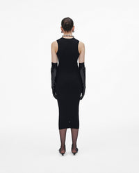 Robe midi côtelée et torsadé en laine - Black