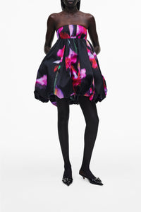 Robe bustier à imprimé floral - Black Multicolor