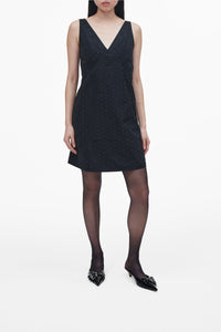 Robe à col V Astro Clear Crystal - Black Crystal