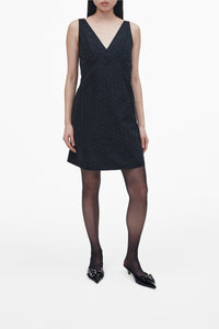 Robe à col V Astro Clear Crystal - Black Crystal
