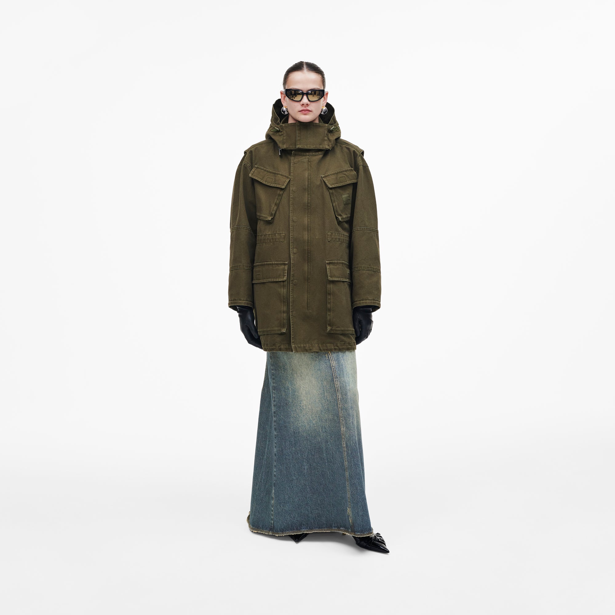 Veste cargo en toile oversize - Kelp