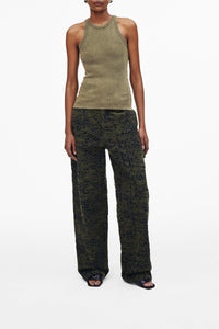 Ribbed Grunge tank top - Kelp