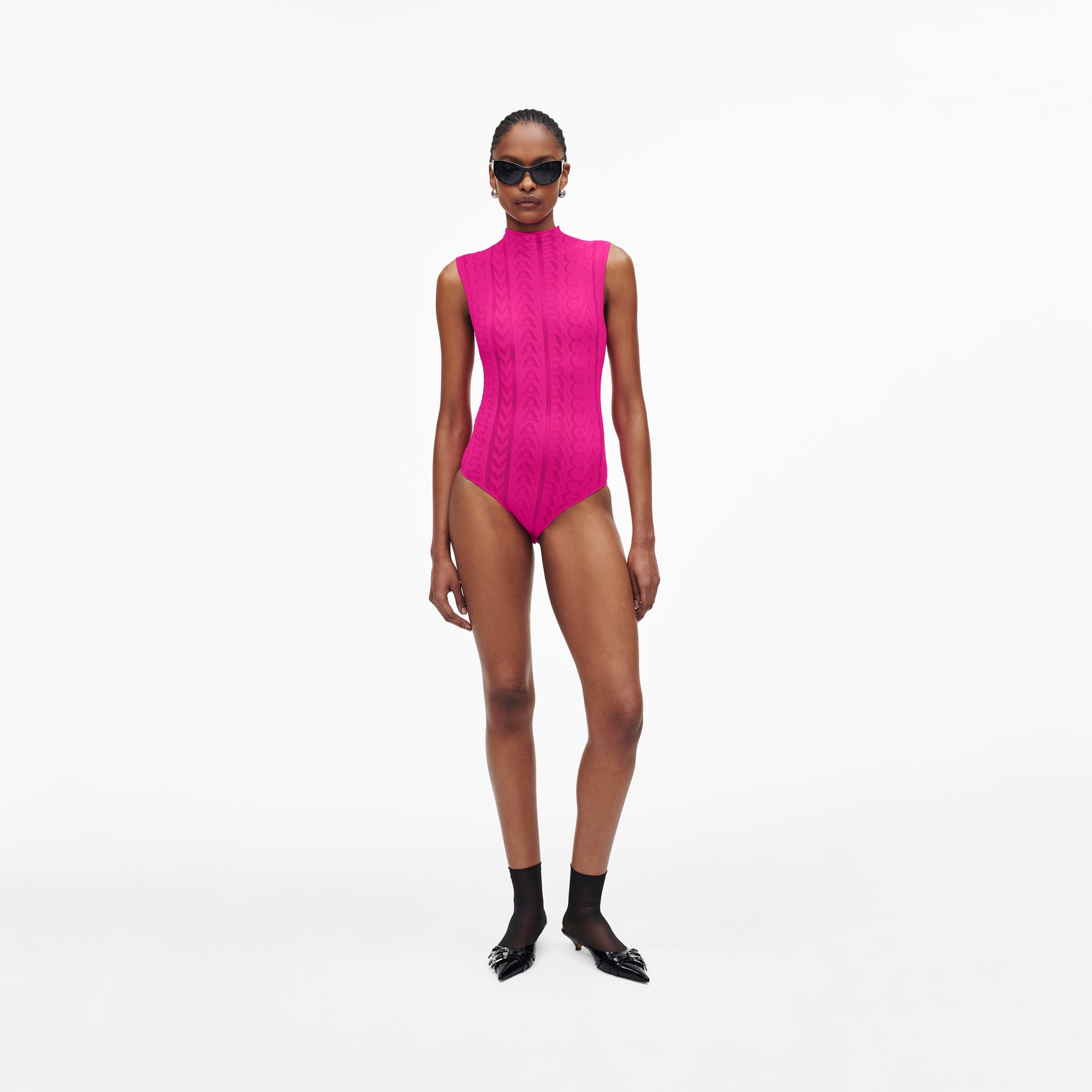 Body col roulé Monogram - Hot Pink