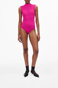 Body col roulé Monogram - Hot Pink