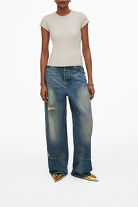 T-shirt Grunge Shrunken - Cream